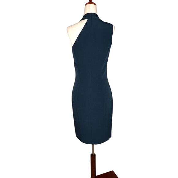 *NWOT French Connection Echo Crepe One Shoulder Mini Dark Teal Dress - Sz 6 - Picture 4 of 7